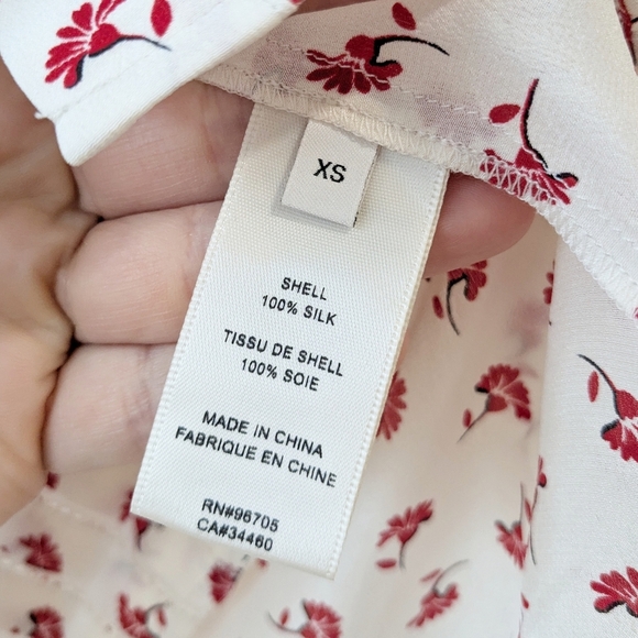 NEW Rebecca Taylor Silk Pleated Tie Neck Blouse - Picture 5 of 7